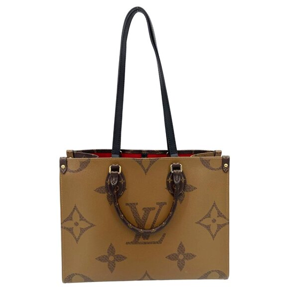 Louis Vuitton  Onthego MM Giant Monogram Reverse Canvas Tote Bag Brown - Picture 1 of 12